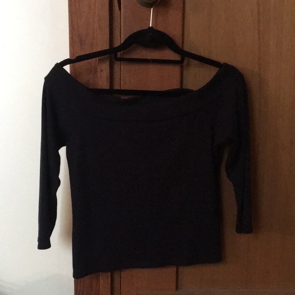 Off the shoulder black shirt